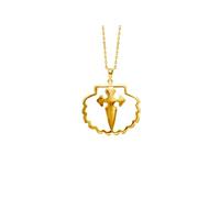 TALISMAN JEWELLERY 18k Gold Plated Pendant - The Way of St James Cross and Shell, The Camino of Santiago (14 MM x 16 MM)