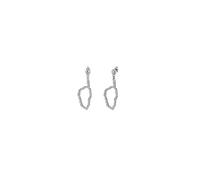 TALISMAN JEWELLERY 925 Sterling Silver and White Cubic Zirconia Earrings with Hanged Push Back Clasp - Corsica Island (10 MM x 21 MM piece + 7 MM clasp)