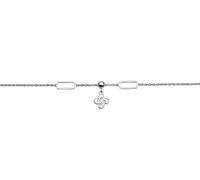 TALISMAN JEWELLERY 925 Sterling Silver Chain Bracelet with Cubic Zirconia - Lauburu, Basque Cross (7 mm Piece/15 cm + 4 cm Extension)
