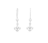 TALISMAN JEWELLERY 925 Sterling Silver Earrings with Hanged Hook Clasp - Fleur-de-lis, Lily Flower (15 MM piece + 20 MM clasp)