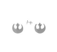 TALISMAN JEWELLERY 925 Sterling Silver Earrings with push back clasp - Rebel Alliance, Sci-fi Saga Rebellion Symbol (9.5 MM x 12 MM piece)