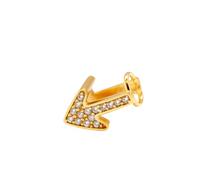 TALISMAN JEWELLERY Charm 18K Gold-Plated (3 microns) and White Cubic Zirconia for snake chain bracelet - The Way of St James Arrow, Camino de Santiago (14 mm x 9 mm) (Bracelet not included)
