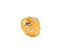 TALISMAN JEWELLERY Charm 18K Gold-Plated (3 microns) and White Cubic Zirconia for snake chain bracelet - The Way of St James Shell, Camino de Santiago (10 mm x 9 mm) (Bracelet not included)