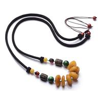 Talisman necklace, Feng Shui Pendant,Feng Shui Amber Wealth Necklace Authentic Jade Chakra Crystal Lucky Wealth Ward Off Evil Spirits Sweater Chain Inspirational Gift for Women Men Pendant necklace