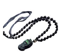 Talisman necklace, Feng Shui Pendant,Feng Shui Amulet Pixiu/Piyao Necklace Natural Black Obsidian Rainbow Eye Chakra Balancing Pendant Necklace Crystal Ward-Off Evil Spirits Talisman Prosperity Pendan