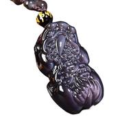 Talisman necklace, Feng Shui Pendant,Feng Shui Lucky Three Coins Pixiu Wealth Natural Golden Obsidian Black Obsidian Crystal Necklace Protection Talisman Prosperity Money Good Luck Pendant necklace