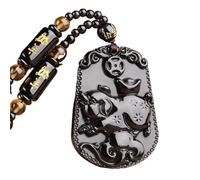 Talisman necklace, Feng Shui Pendant,Feng Shui Obsidian Zodiac Animal Pendant Wealth Necklace Chakra Crystal Amulet Lucky Wealth Ward Off Evil Spirits Necklace for Maximum Lucky Money Wealth,Dog Penda