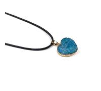 Talisman necklace, Feng Shui Pendant,Natural White Crystal Cluster Love Heart Shaped Pendant Gold Edge Gemstone Crystals Electroplating Handmade Feng Shui Decoration crystal stone (Color : Amethyst)