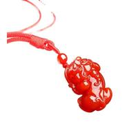 Talisman necklace, Feng Shui Pixiu/Pi Yao Necklace Natural Red Agate Lucky Pendant Good Luck