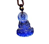 Talisman necklace, Glass Buddha Pendant Guanyin Buddha Pendant Feng Shui Lucky