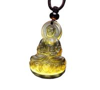 Talisman necklace, Glass Buddha Pendant Guanyin Buddha Pendant Feng Shui Lucky