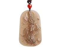 Talisman necklace, Natural Ice Obsidian Bodhisattva Pendant Necklace Feng Shui