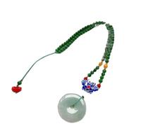 Talisman necklace, Natural Jade Harmony Buckle Pendant Feng Shui Fortune Sweater Chain Money