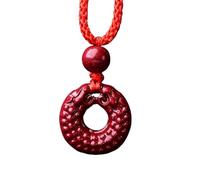 Talisman necklace, Purple Cinnabar Pendant Necklace Buddha Guanyin Money Bag Gourd Harmony Lock