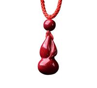 Talisman necklace, Purple Cinnabar Pendant Necklace Buddha Guanyin Money Bag Gourd Harmony Lock