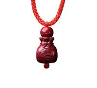 Talisman necklace, Purple Cinnabar Pendant Necklace Buddha Guanyin Money Bag Gourd Harmony Lock