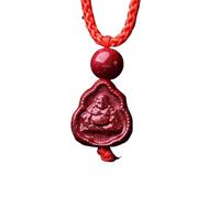 Talisman necklace, Purple Cinnabar Pendant Necklace Buddha Guanyin Money Bag Gourd Harmony Lock