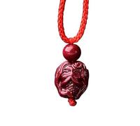 Talisman necklace, Purple Cinnabar Pendant Necklace Buddha Guanyin Money Bag Gourd Harmony Lock