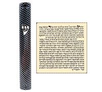 TALISMAN4U Waterproof Jewish MEZUZAH CASE with Scroll 3D Metal Painted Design Classic Israel Judaica Plastic Door Mezuza 5 Inch (Squares)