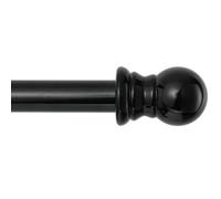 TALITARE Curtain Pole, Black Curtain Rod with Round Finials Brackets Fittings Set for Window Bedroom 76 to 110 cm