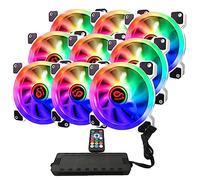 Talius Iris Spectrum ARGB/Cronos Fans 120 mm Sweep Effects Pulse Spiral Double Ring LED Connection 6-Pin (9 Fan WHT + Centrality)
