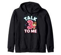 Talk 3 To Me Funny Three Years Old Birthday Girls Zip Hoodie