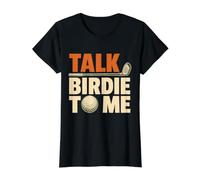 Talk Birdie to Me Funny Golf Value Graphic T-Shirt, Women, Black, L