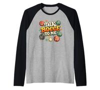 Talk Bocce to Me Italian Retro Bocce Ball Player Team Raglan Baseball Tee