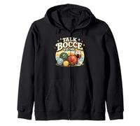 Talk Bocce To Me Retro Bocce Ball Player Team Zip Hoodie