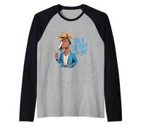 Talk Derby to Me Funny Horse Cocktail Saying Raglan Baseball Tee