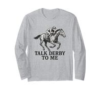 Talk Derby to Me Funny Horse Racing Jockey Vintage Art Long Sleeve T-Shirt