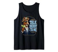 Talk Derby to Me Funny Horse Racing Party Equestrian Humor Tank Top