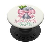 Talk Derby To Me Pink Bow Mint Julep Coquette Horse Racing PopSockets Adhesive PopGrip