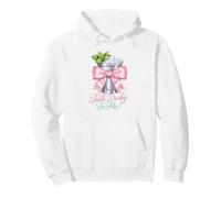 Talk Derby To Me Pink Bow Mint Julep Coquette Horse Racing Pullover Hoodie