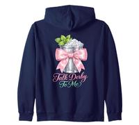 Talk Derby To Me Pink Bow Mint Julep Coquette Horse Racing Zip Hoodie