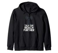 Talk Far Reach Further Ham Radio Operator Zip Hoodie