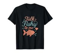 Talk Fishy to Me Fishing Humor Kissing Fish Graphic T-Shirt