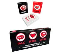 Talk Flirt Dare Couples Card Game - 3-Level Romantic Date Night Game, Conversation & Challenge Cards for Intimacy Connection, Valentine’s Day Anniversary Wedding Gift for Her, Him