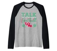Talk Football to Me Fan Design Game Day Theme Raglan Baseball Tee