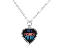 Talk French To Me Cute Pet Urn Necklace Cremation Jewelry for Ashes Heart-shaped Pendants for Dog Cat Lover