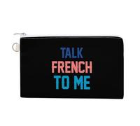 Talk French to Me Cute Zero Wallet for Women Men Lightweight Coin Pouch with Zippered