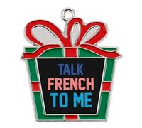 Talk French To Me Funny Christmas Pendant Charms Metal Hanging Xmas Tree Ornament Necklace Jewelry Trapezoid