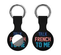 Talk French To Me Funny GPS Cases Holder with Key Chain Ring Protective Cover Compatible with Airtag 1PCS