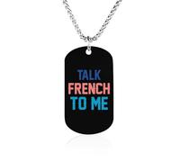 Talk French To Me Funny Photo Necklace for Men Women Memorial Necklaces Printed Picture Pendant Jewelry