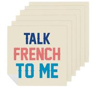 Talk French To Me Printed Cloth Napkins Washable Reusable Table Decorative Napkin for Parties Weddings 6 PCS