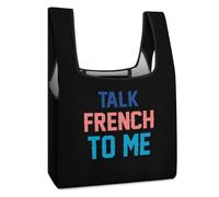 Talk French To Me Reusable Grocery Bags Shopping Large Capacity Washable Foldable Tote Bag Fits in Pocket