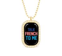 Talk French To Me Trendy Diamond Necklace for Women Shiny Square Jewel Pendant Charms Gift