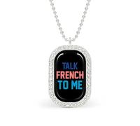 Talk French To Me Trendy Diamond Necklace for Women Shiny Square Jewel Pendant Charms Gift