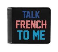 Talk French to Me Trendy Trifold Wallet for Men Classic Lightweight Credit Card Leather Wallets