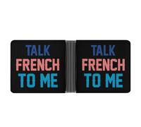 Talk French to Me Trendy Trifold Wallet for Men Classic Lightweight Credit Card Leather Wallets Money Clip